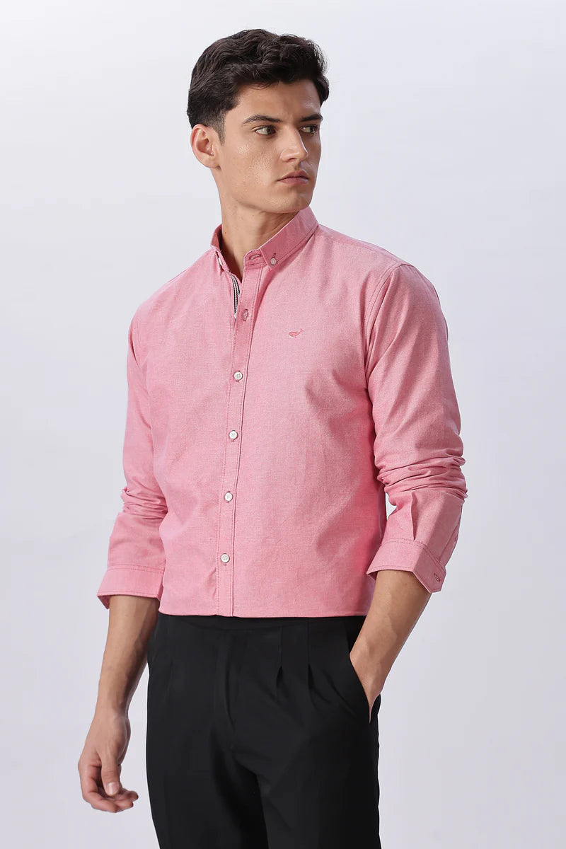 Coral Rose Pre-washed Oxford Shirt