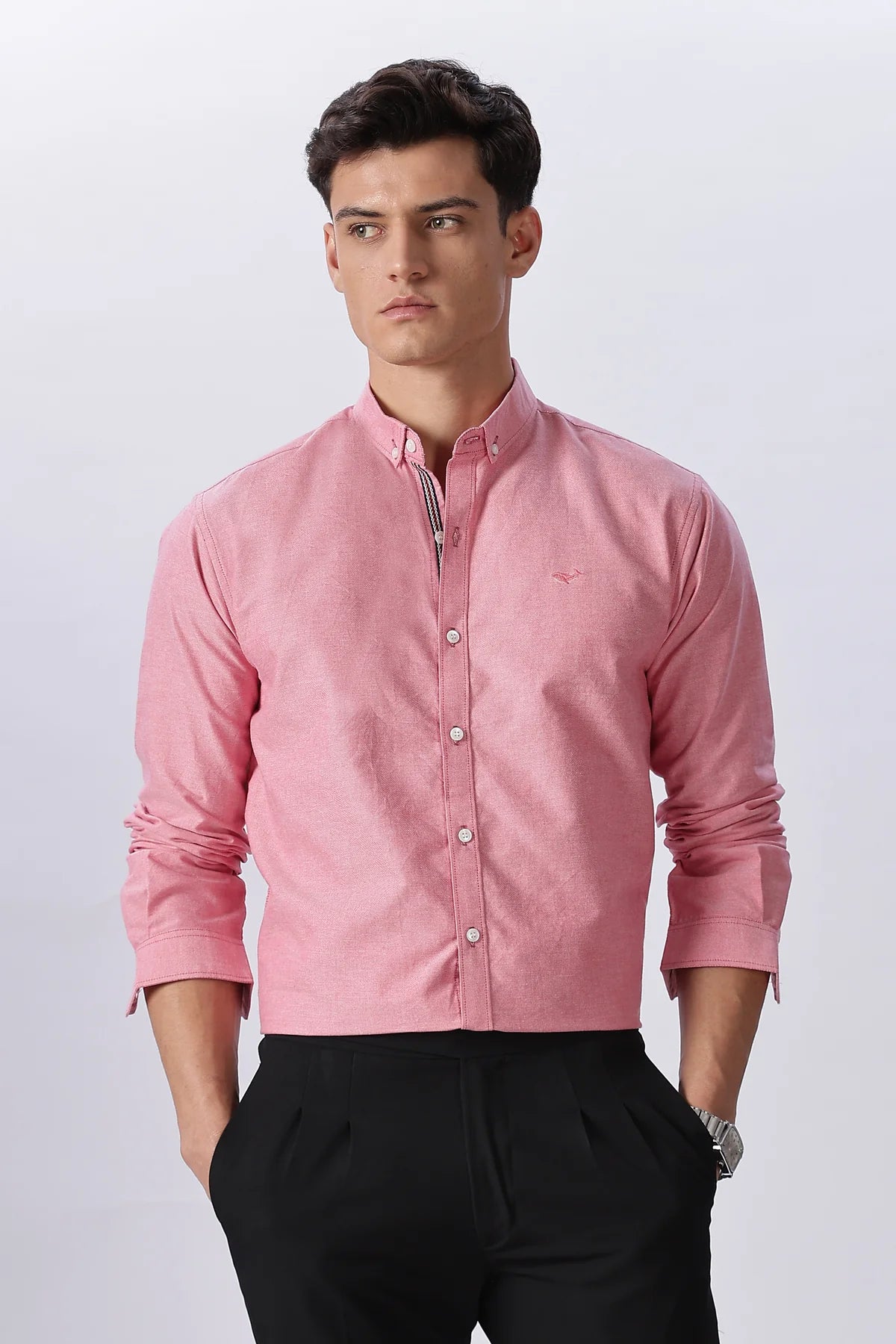 Coral Rose Pre-washed Oxford Shirt