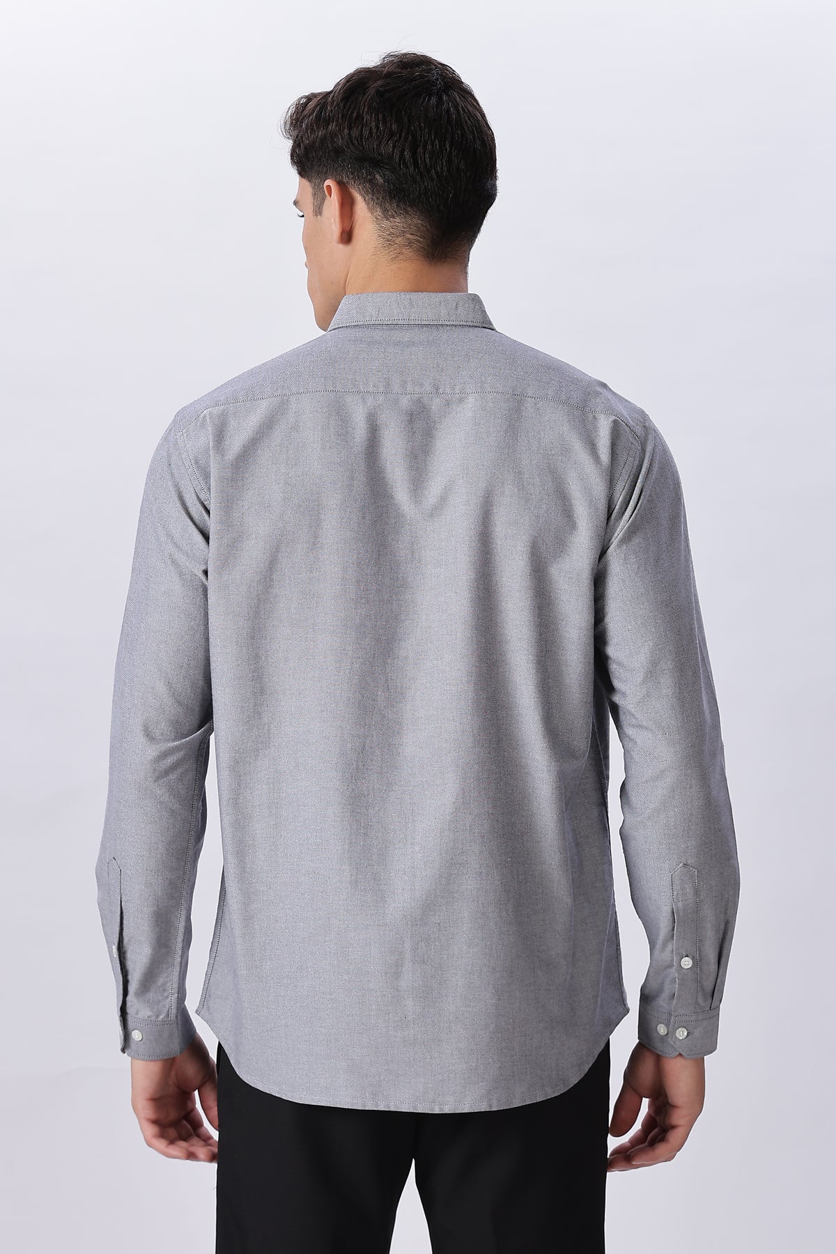Milan Grey Pre-washed Oxford Shirt