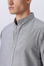 Milan Grey Pre-washed Oxford Shirt