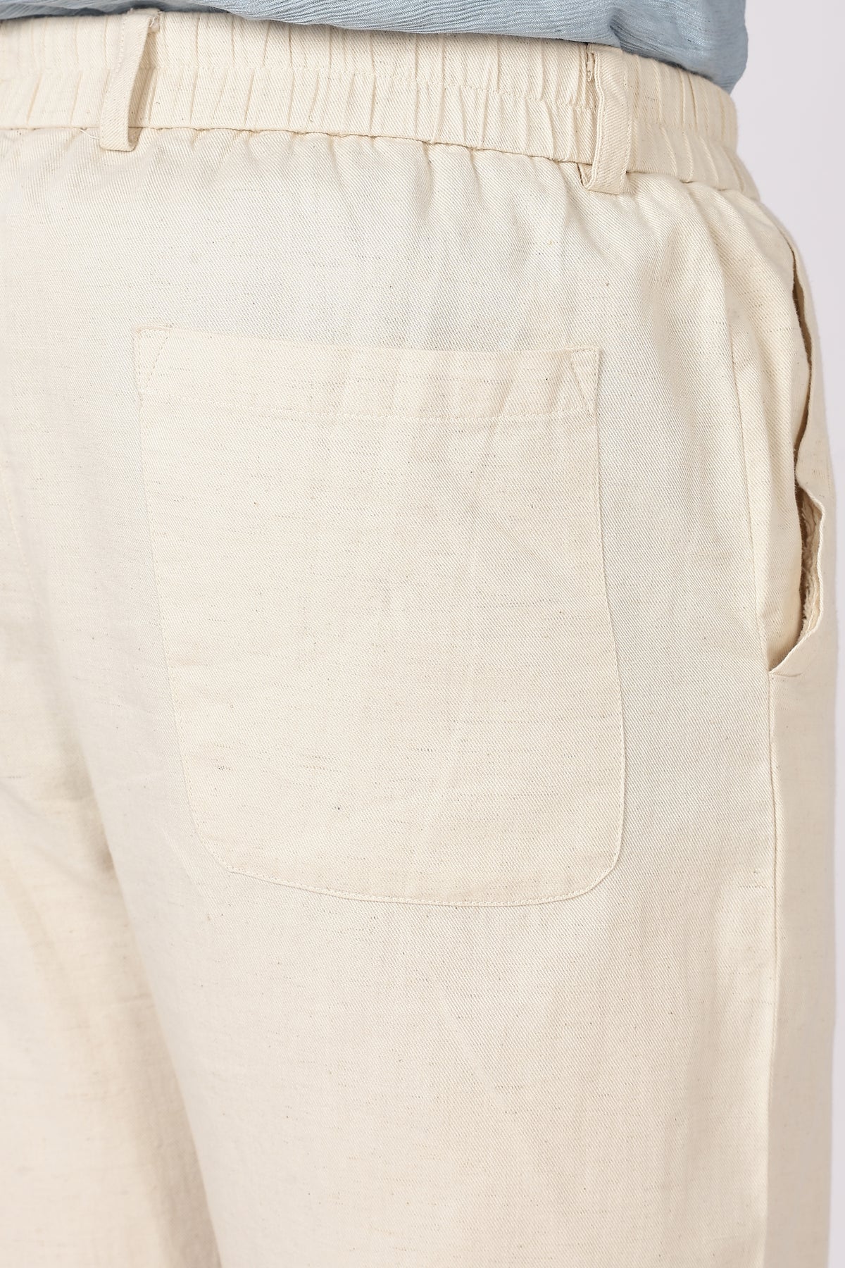 Linen-style 100% Cotton Straight Fit Cream Pant