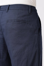 Linen-style 100% Cotton Straight Fit Navy Blue Pant