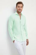 Sea Mint 100% Linen 44 Lea Shirt