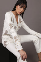 Front Open Jacket with Bell Bottom Pant