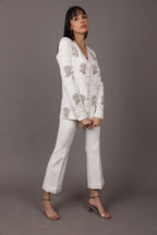 Front Open Jacket with Bell Bottom Pant