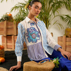Multicolour Cotton Poplin T-shirt