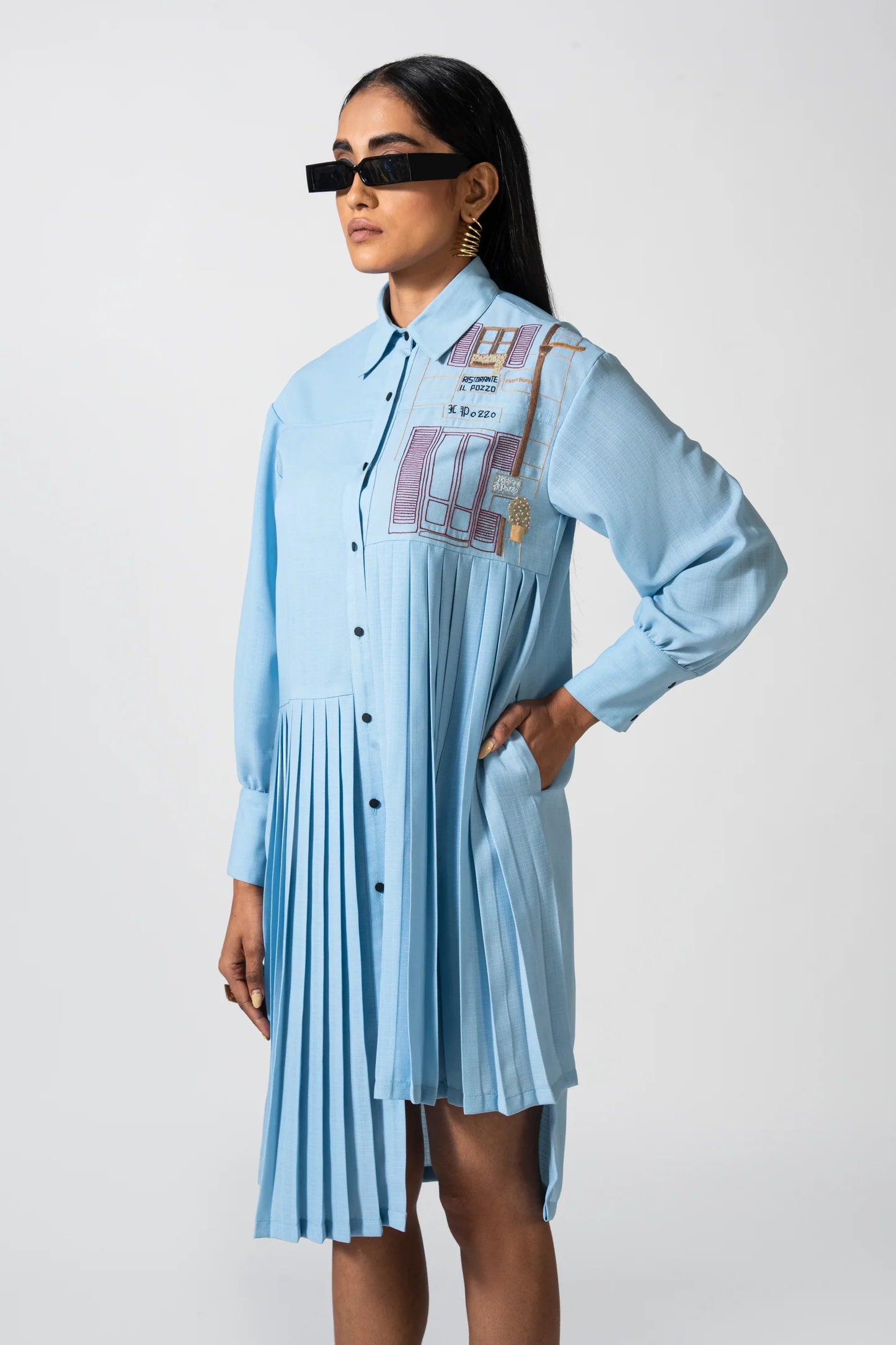 Blue Haven Pleated Dress