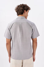 Skyline of Lisboa Cuban Collar Embroidery Shirt