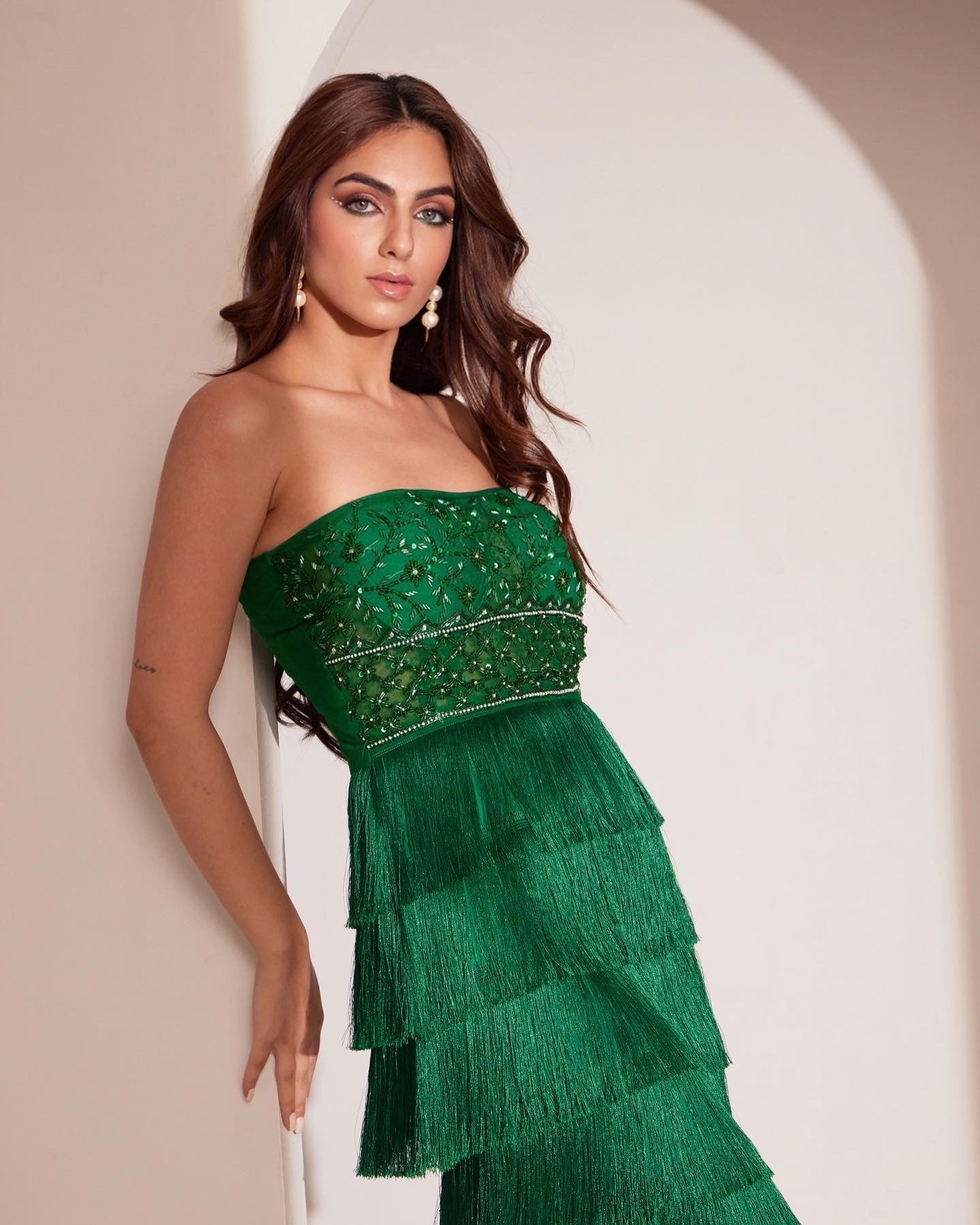 Green Fringe Gown