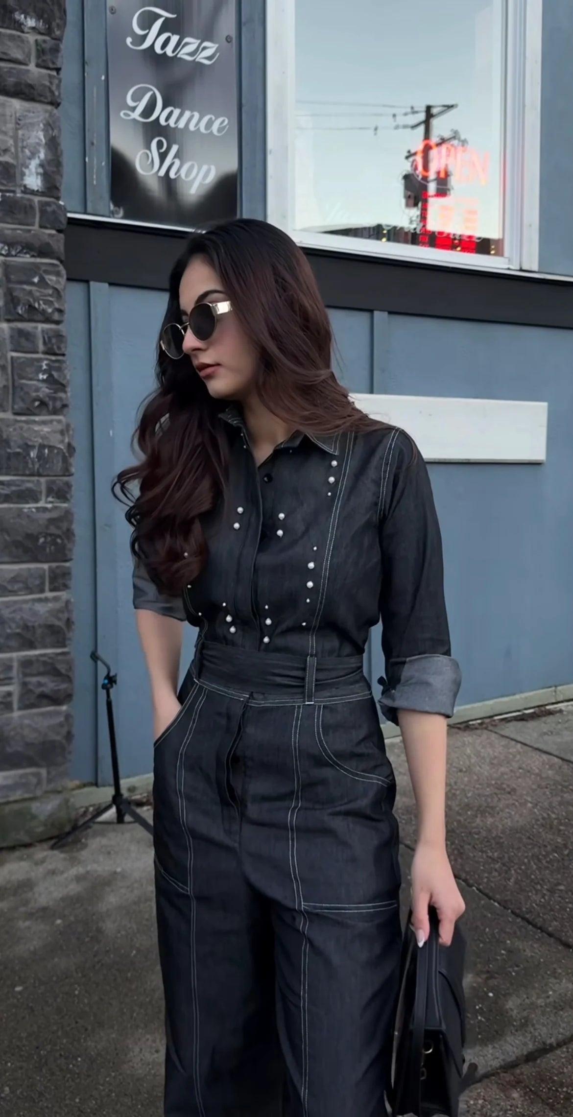 Pearl Denim Jumpsuit