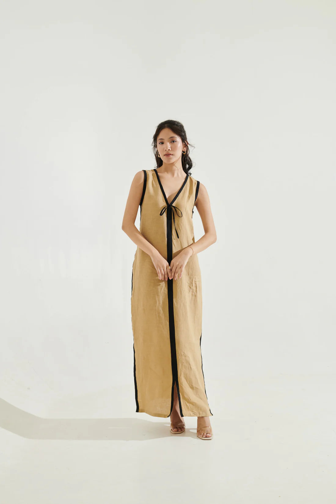 Black & Beige Maxi Dress