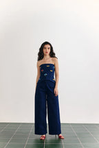 Denim Fleur Corset