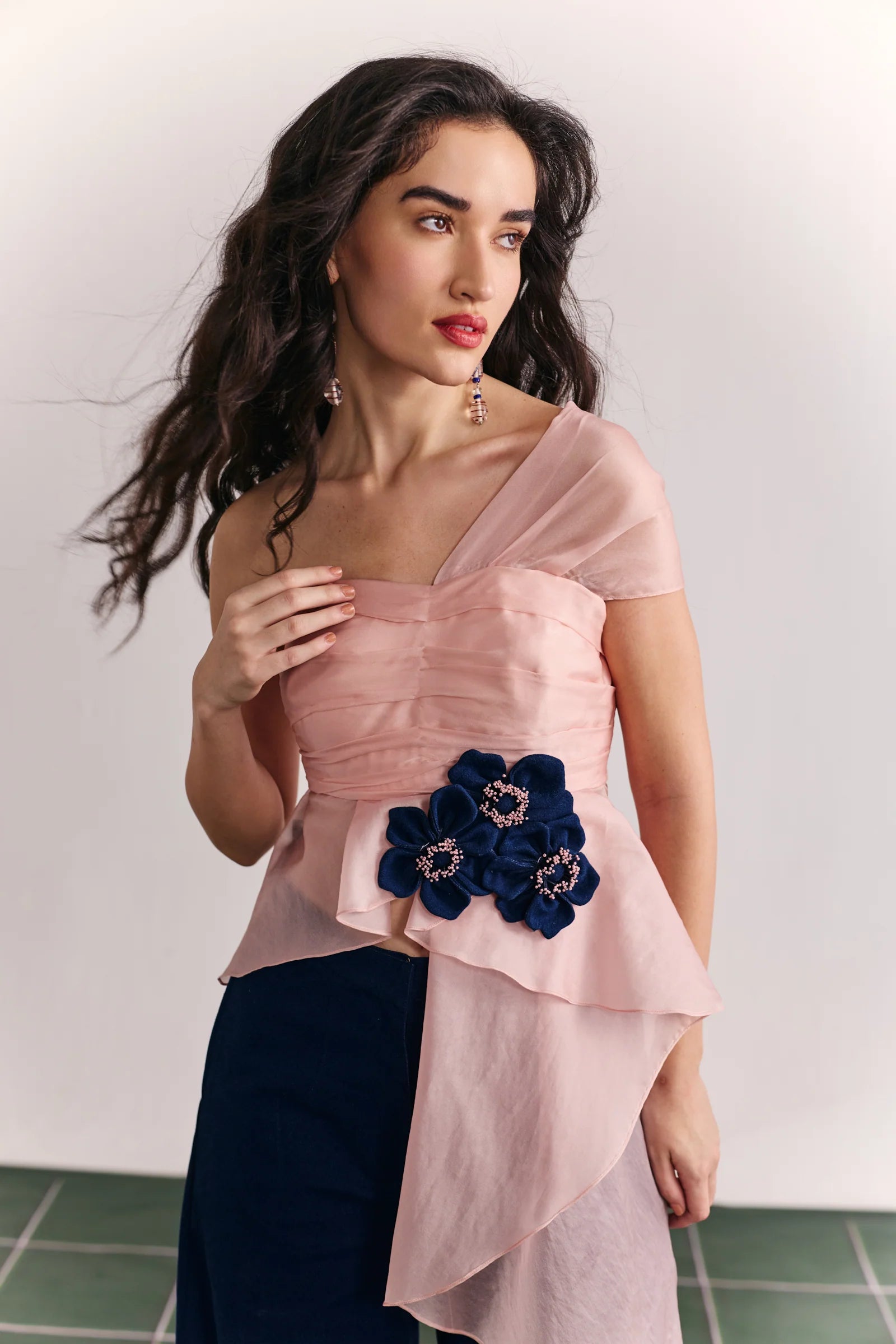 Denim Bloom Top