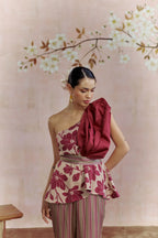 Merlot one shoulder co-ord set