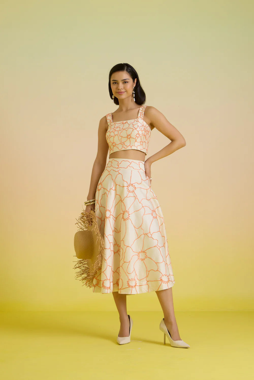 Ivory dusk embroidered bustier