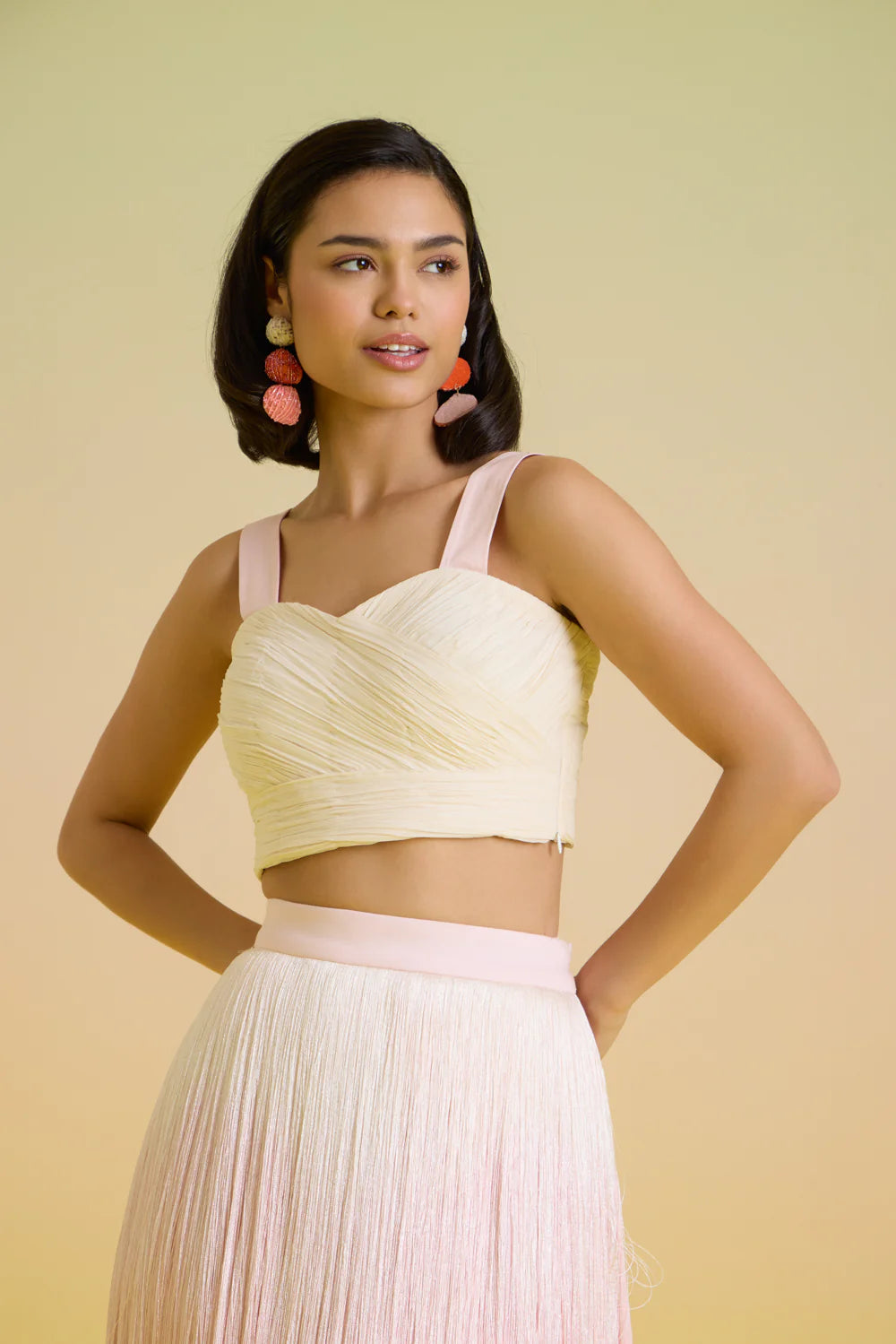 Ivory ruched top