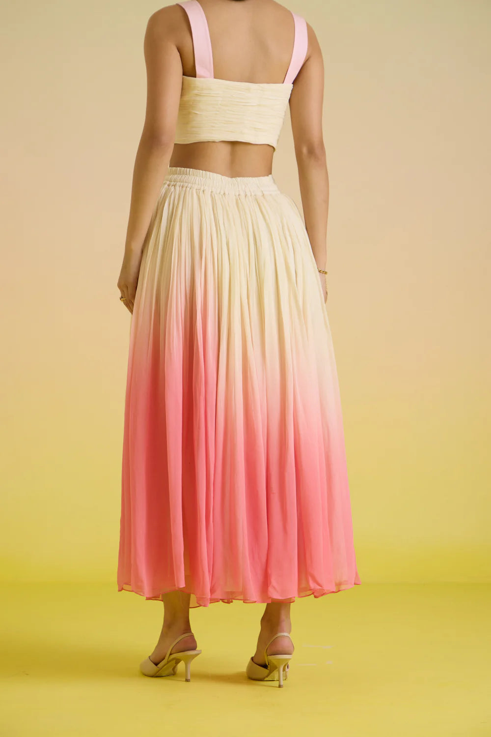 Rosé georgette skirt