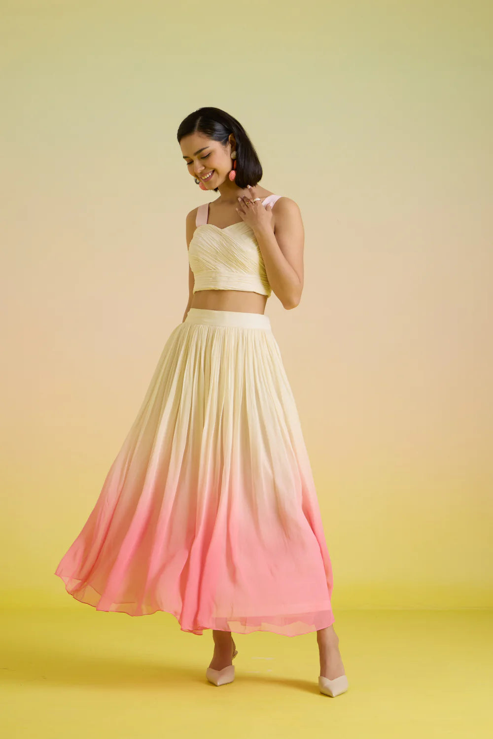 Rosé georgette skirt