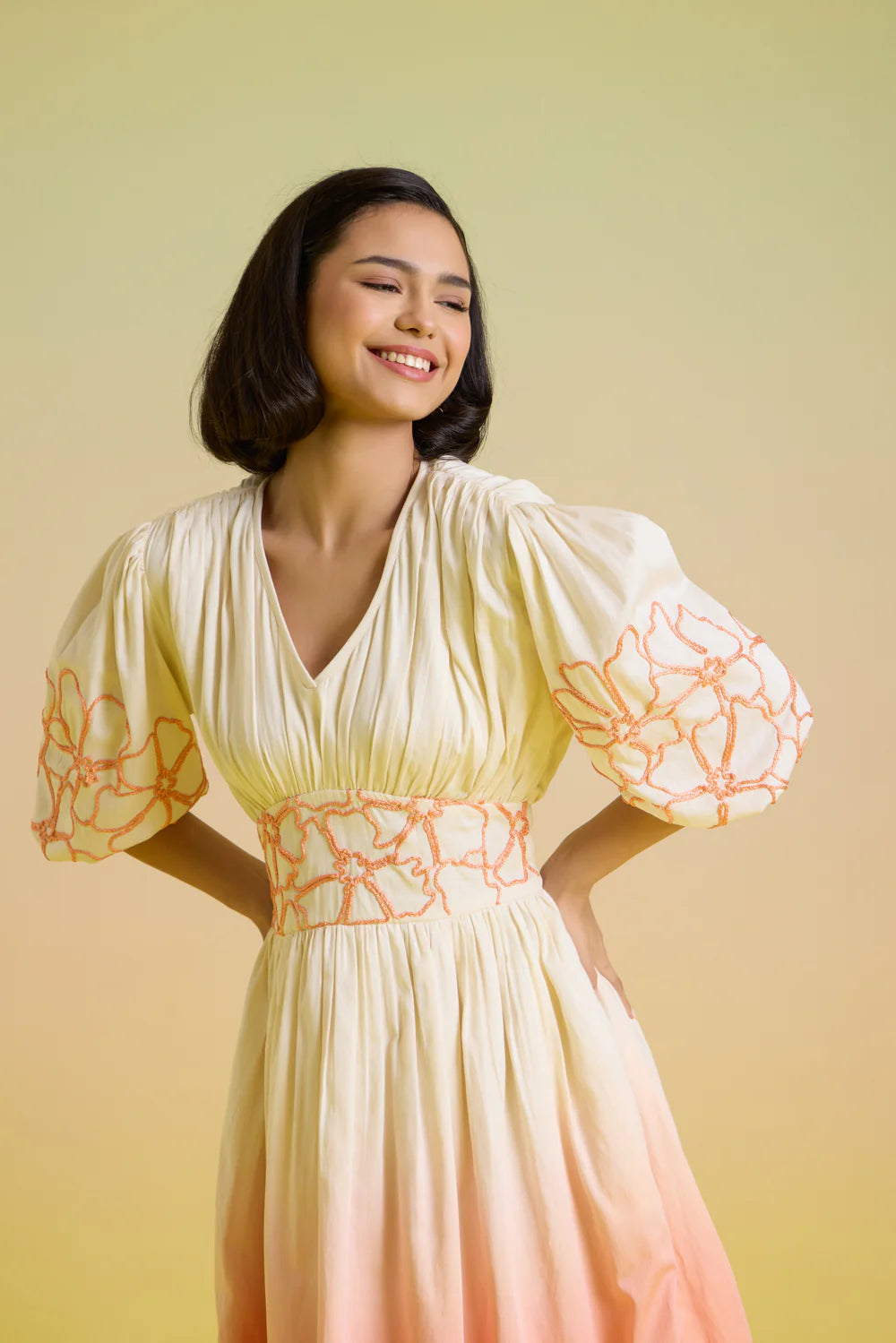 Sunset sorbet midi dress