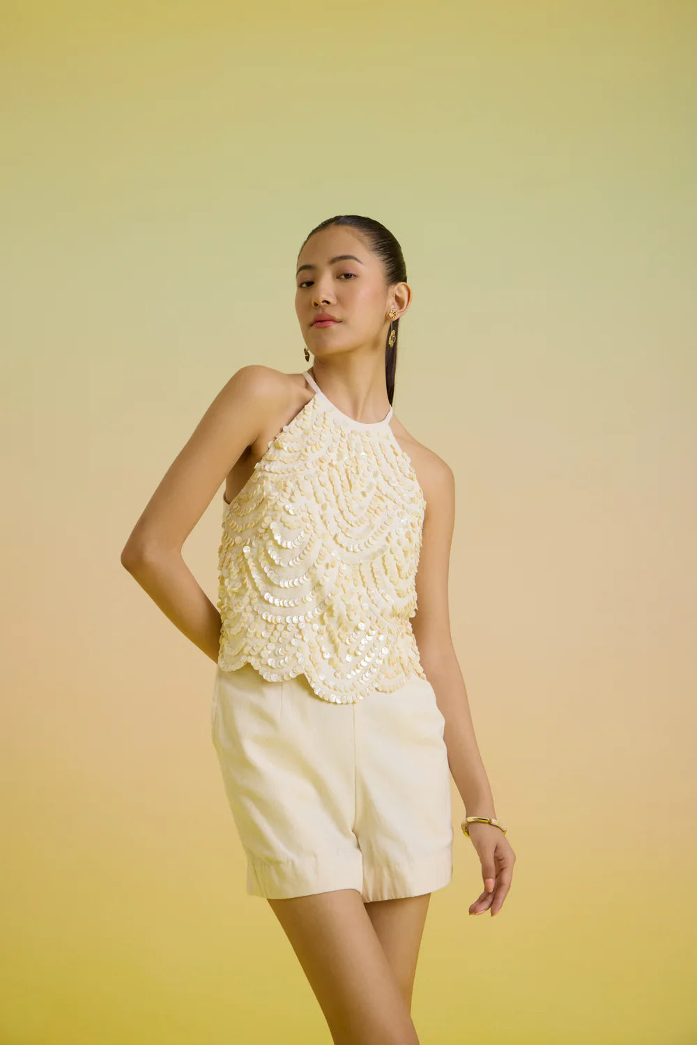 Ivory shell romper