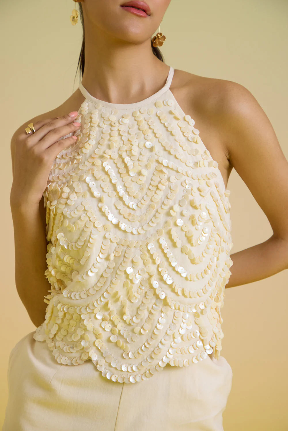 Ivory shell romper