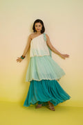 Mint- cascade tier dress
