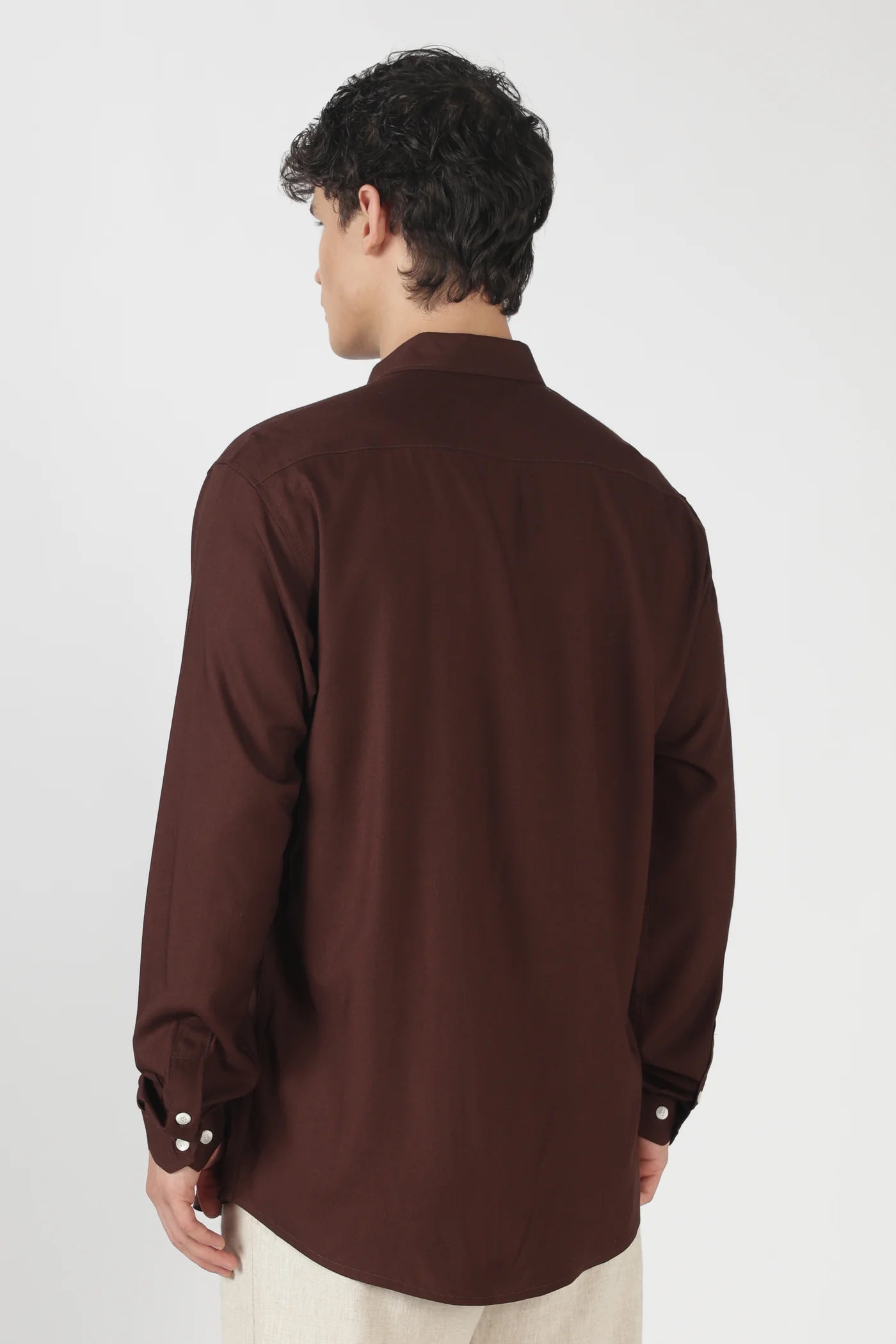 Casino Poker Cotton Regular Fit Chocolate Brown Embroidered Shirt