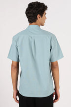 Seafoam Ocean Voyager Cotton Box Fit Sky Printed Shirt