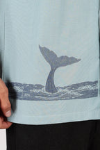 Seafoam Ocean Voyager Cotton Box Fit Sky Printed Shirt