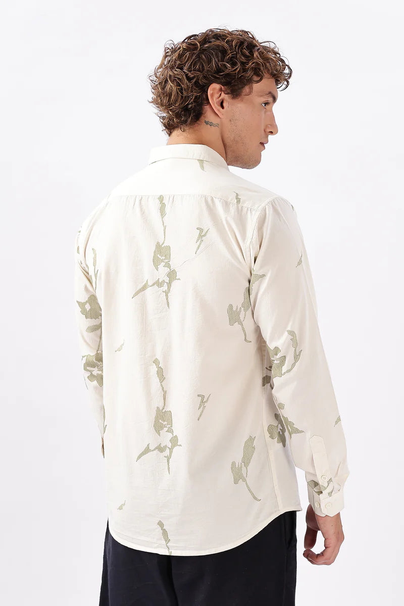 "Whispers in Sage" Embroidered Shirt