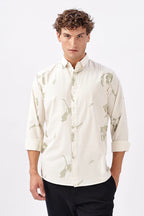 "Whispers in Sage" Embroidered Shirt