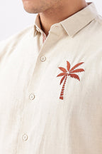 Caribbean Coast Beige Embroidered Shirt