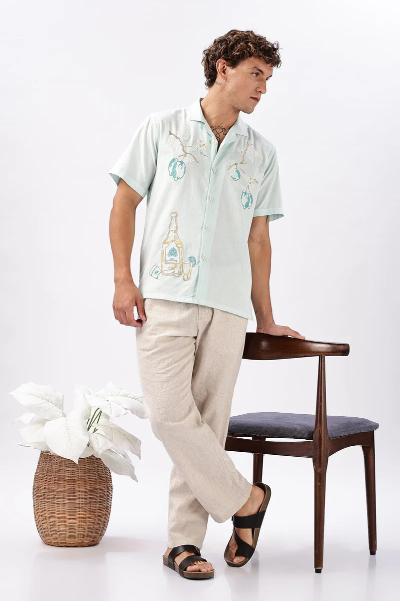 Best Seller Floral Embroidery Box Fit Shirt