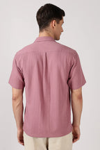 Playful Paws Cotton Box Fit Pink Embroidered Shirt