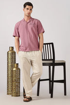 Playful Paws Cotton Box Fit Pink Embroidered Shirt
