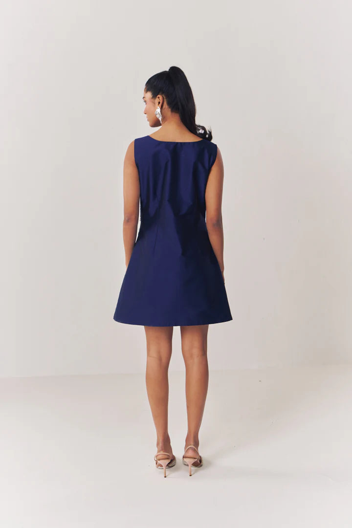Sapphire sparkle A-line dress