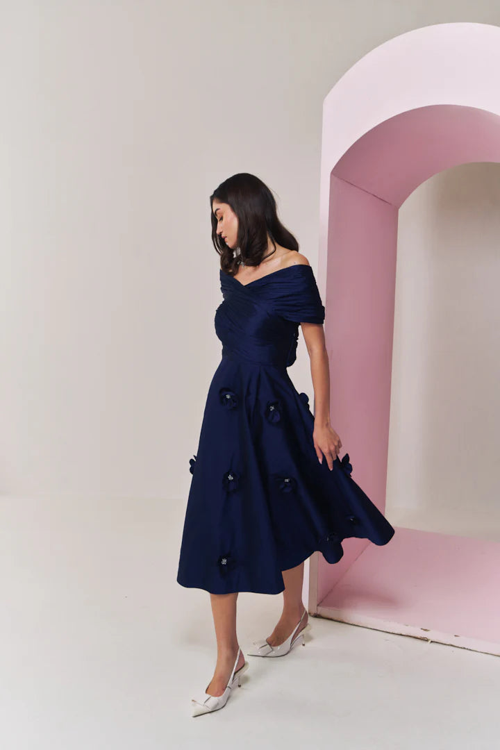 Sapphire sparkle midi dress