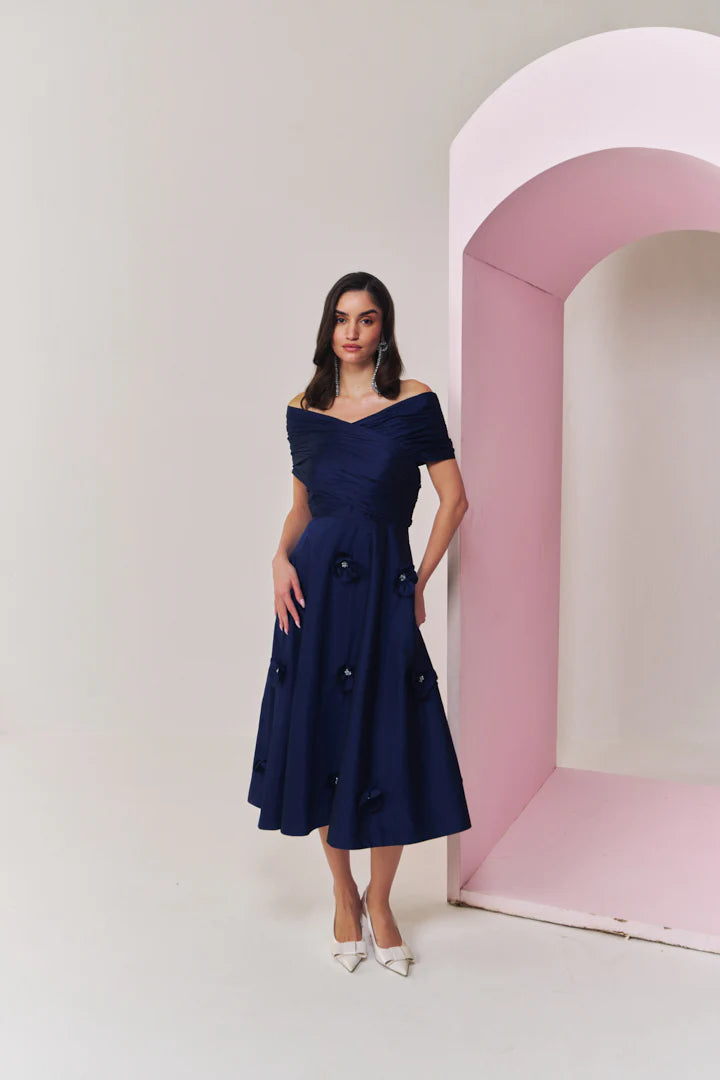 Sapphire sparkle midi dress