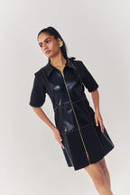 Regalia detailed short dress with sleeves