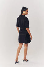 Regalia detailed short dress with sleeves