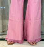 Halter Neck Sleeveless Pink Denim