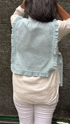 Blue Frill Pearl Vest