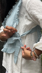 Blue Frill Pearl Vest