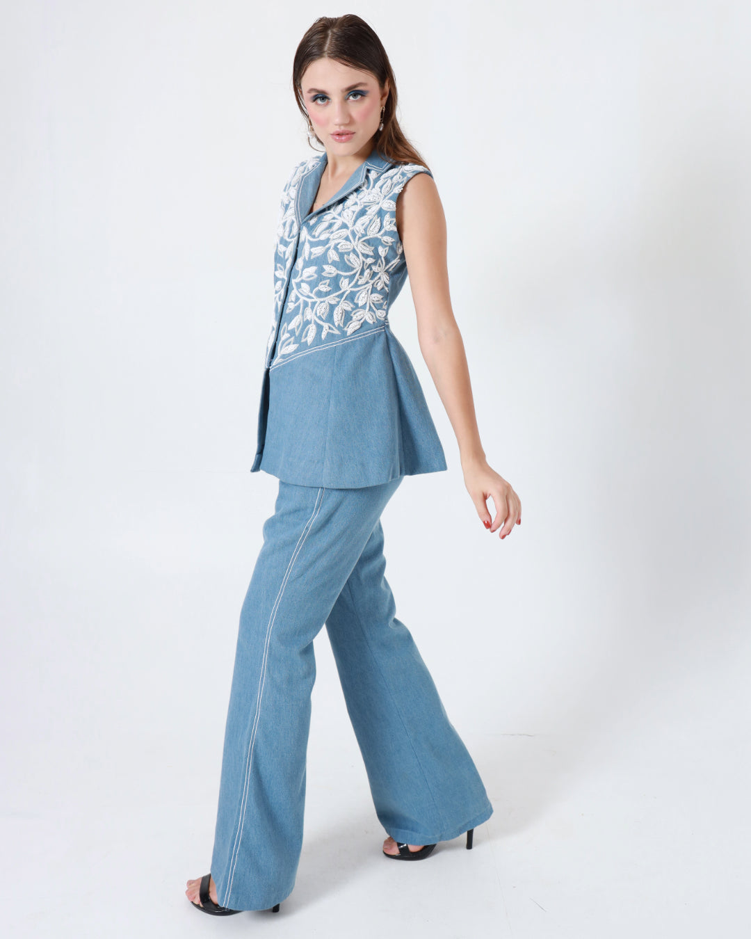 Denim Blue Peplum Co-ord