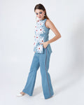 Halter Neck Top and Bell Bottom Pants