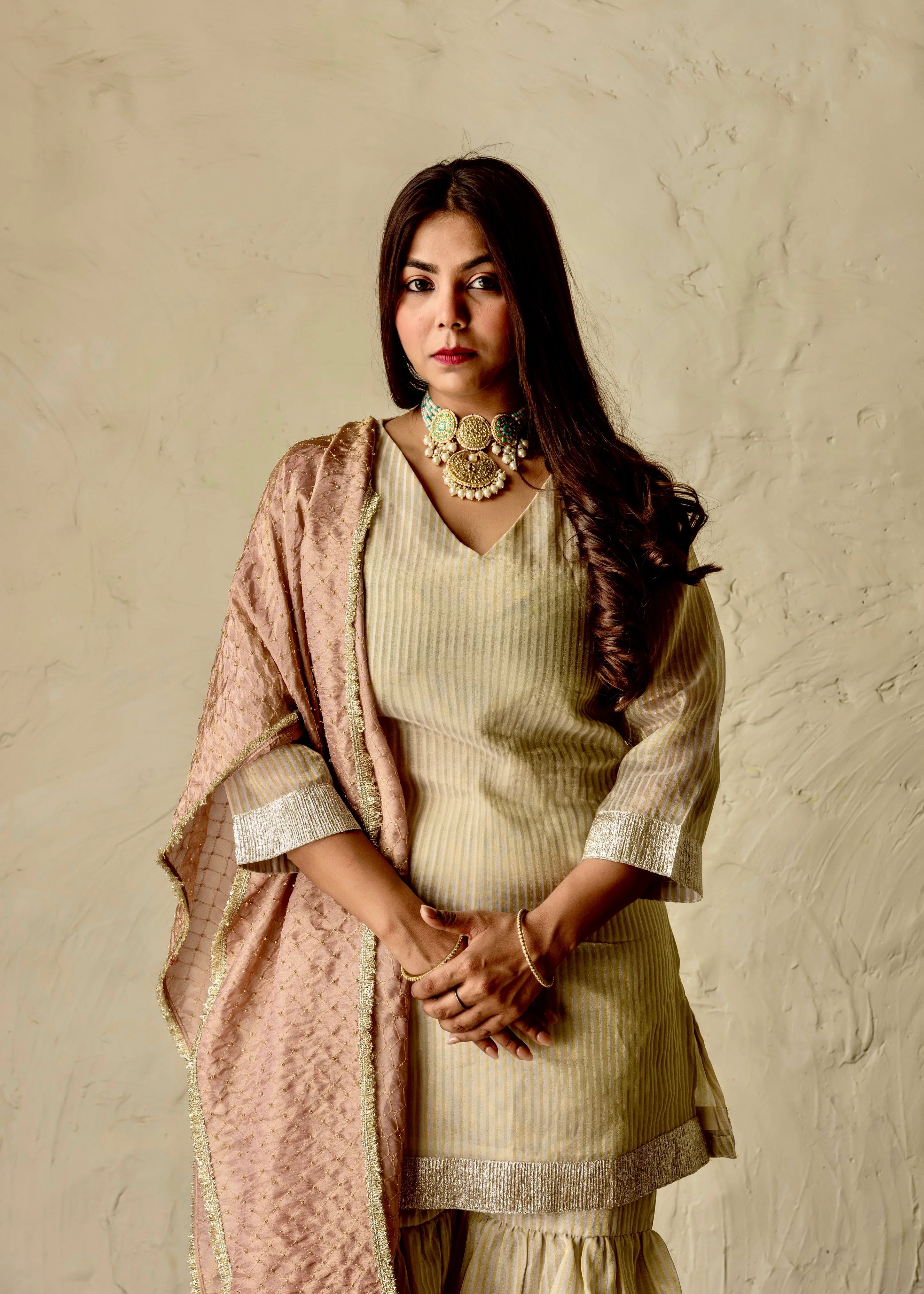 Champagne Blush Sharara Set