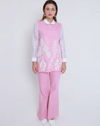 Flower Vase Pink Co-ord With White Sleeves