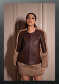 Fur skirt Beige