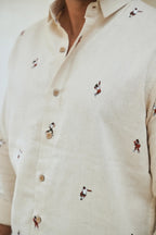 Game Time Playful Beige Embroidered Shirt