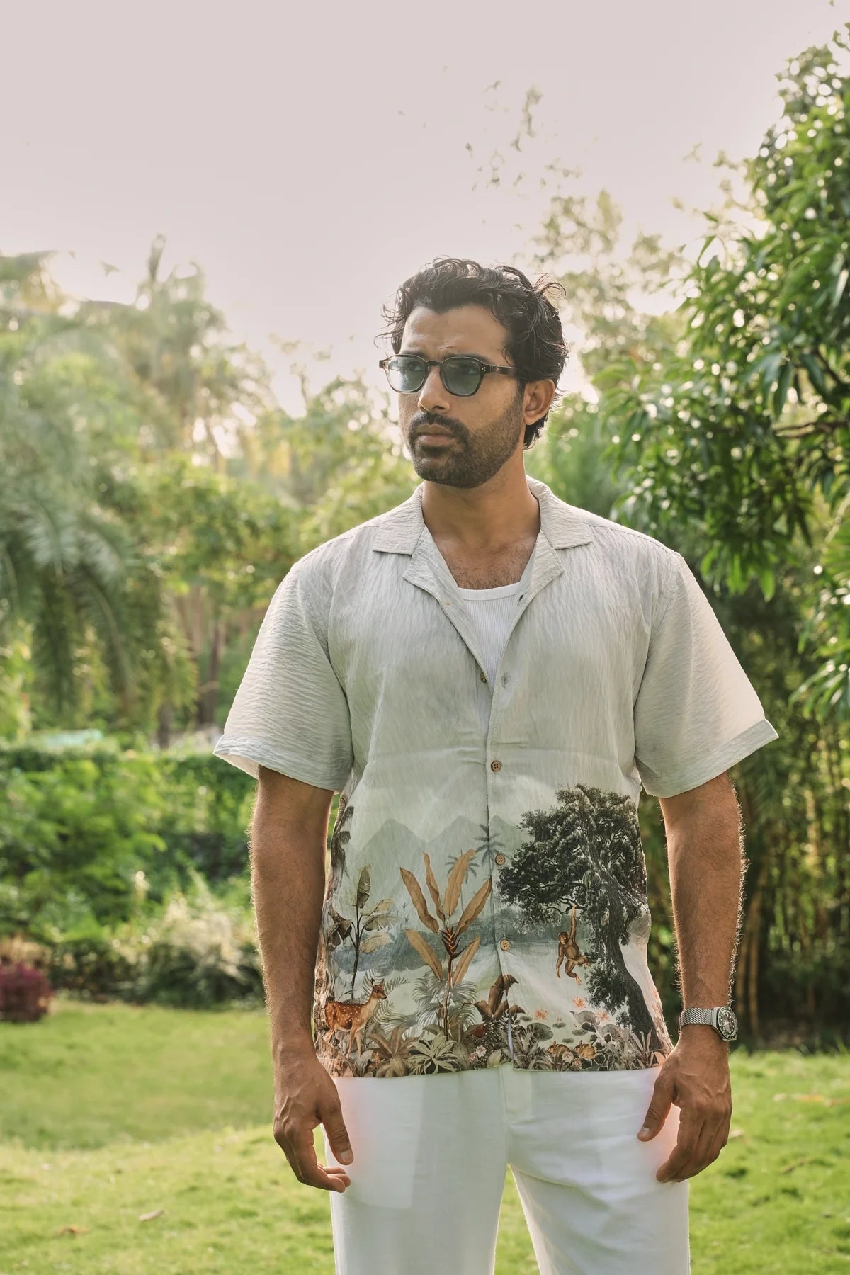 Jungle Vista Vibes Cuban Collar Shirt